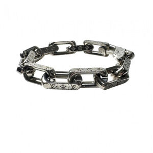 LOUIS VUITTON Silver Monogram Charm Bracelet